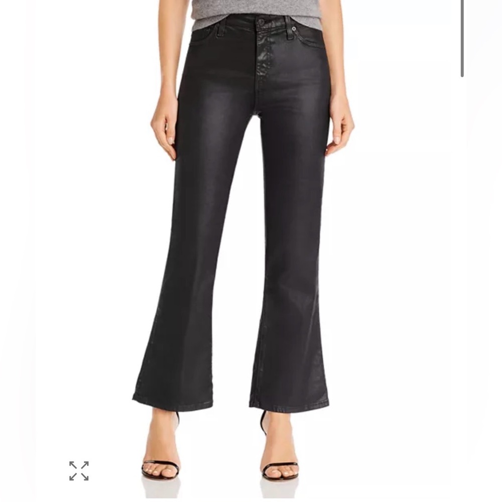 ✨ AG “The Quinne Crop”‎ Coated Kick-Flare Pants 27 | Black High-Rise Crop ✨